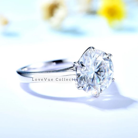 Certified 4ct. t.w. Diamond in 10k Solid White Gold Solitaire Engagement Ring - Picture 4 of 15